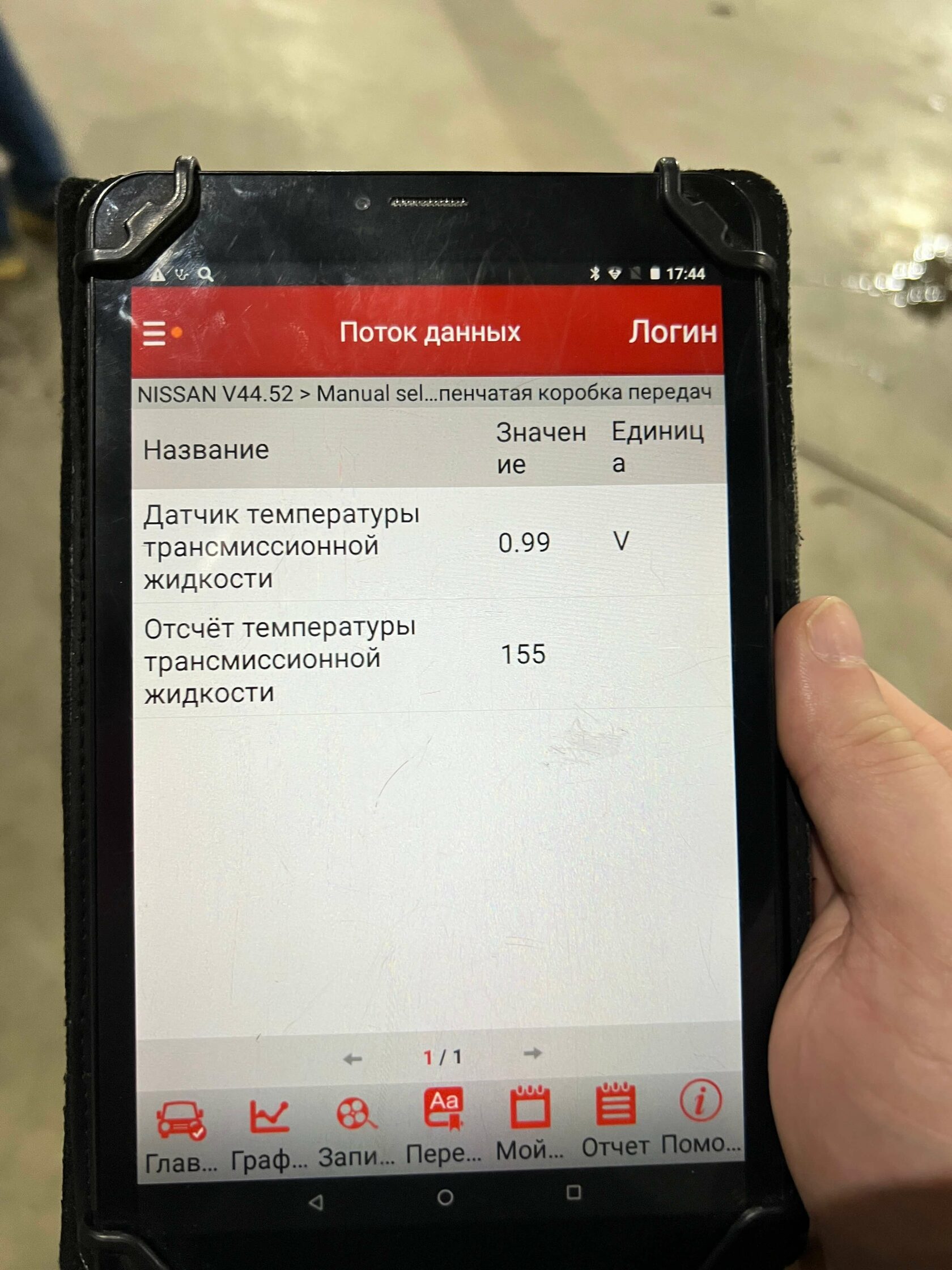 Контроль температуры вариатора Nissan