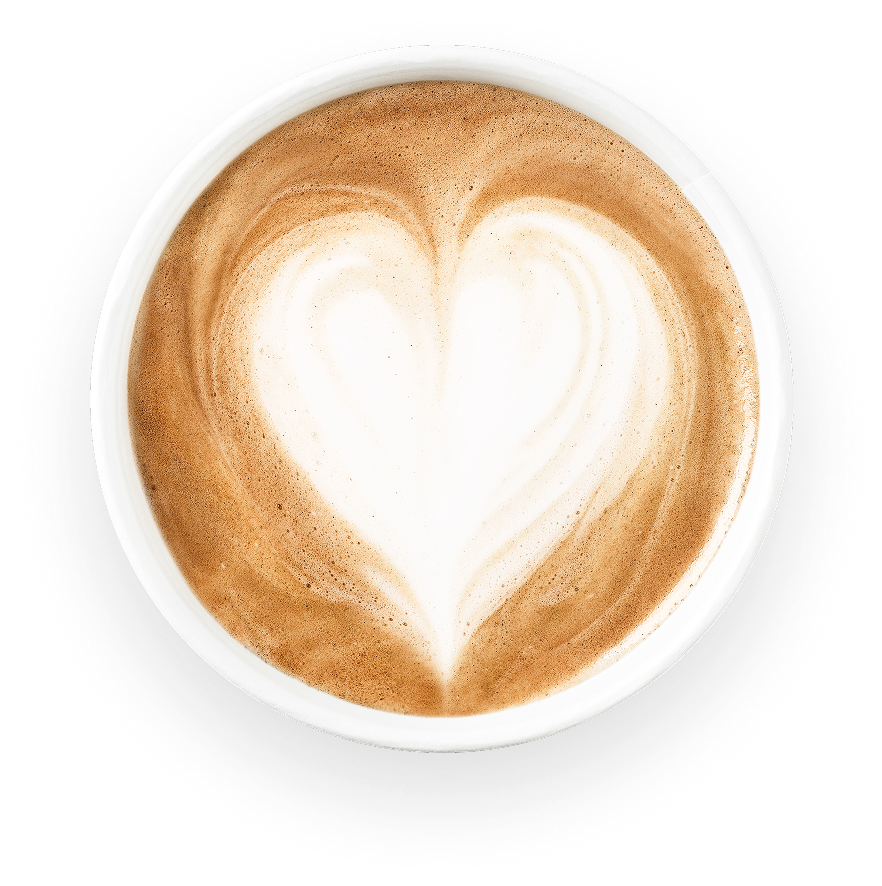 Кружка с кофе и молочной пенкой в виде сердечка