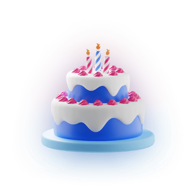 торт, пирог, двухэтажны торт, свечи, три свечки, синий торт