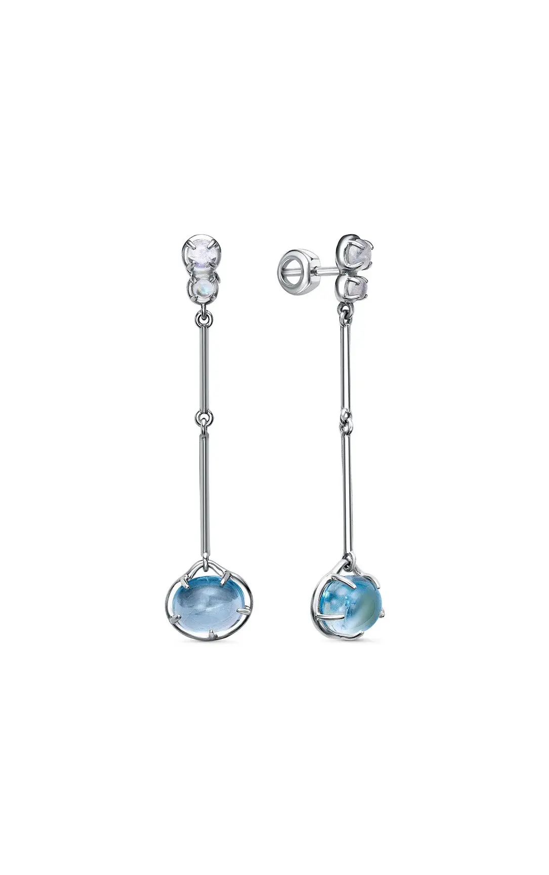 Серьги с голубыми камнями