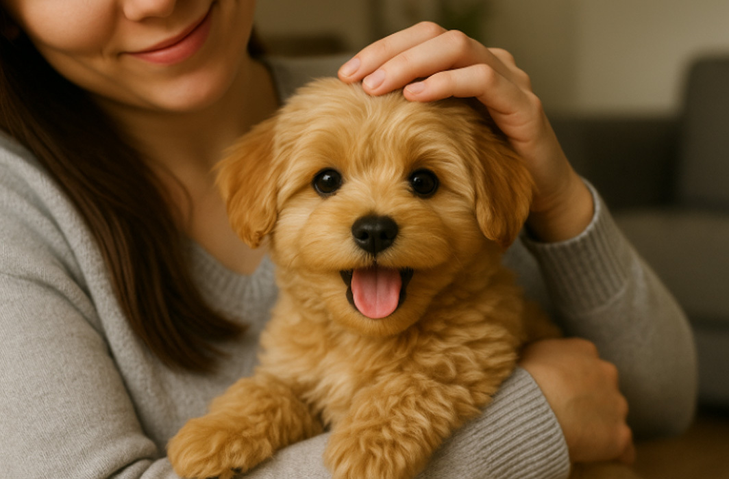 Фото мальтипу с девушкой