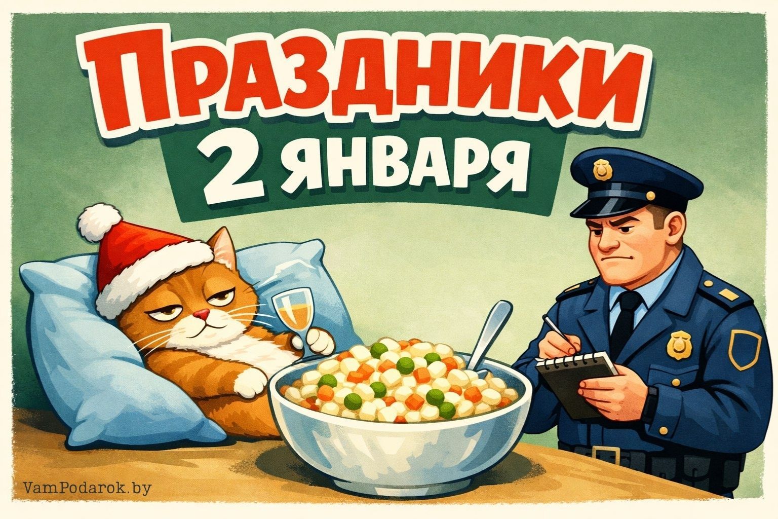 Праздники 2 января 2026 года – открытки и картинки