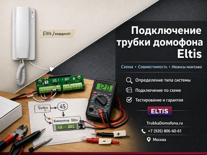 Подключение трубки домофона Eltis — схема совместимость нюансы монтажа
