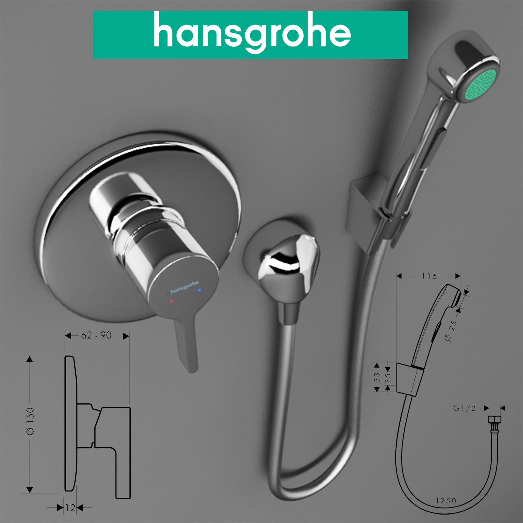 Смеситель гигиенический hansgrohe. Смеситель для гигиенического душа Hansgrohe. Гигиенический набор Hansgrohe 32129000.