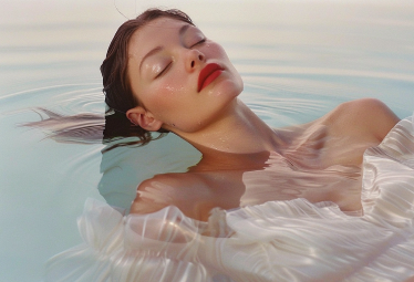 Клиентка наслаждается расслабляющей процедурой в спа-студии Nimphe