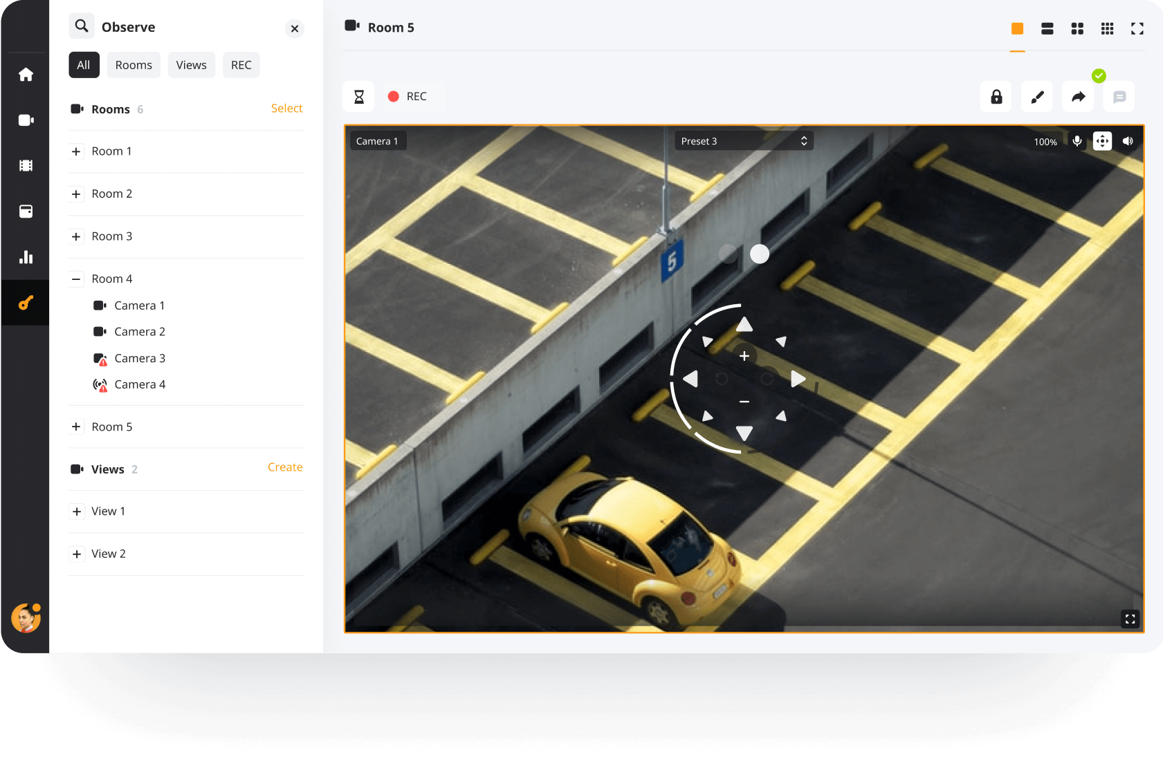 управление камерой pan tilt zoom
