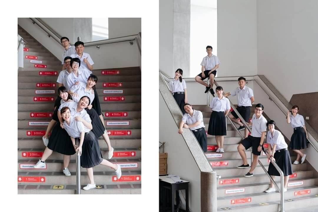 групповой портрет на лестнице