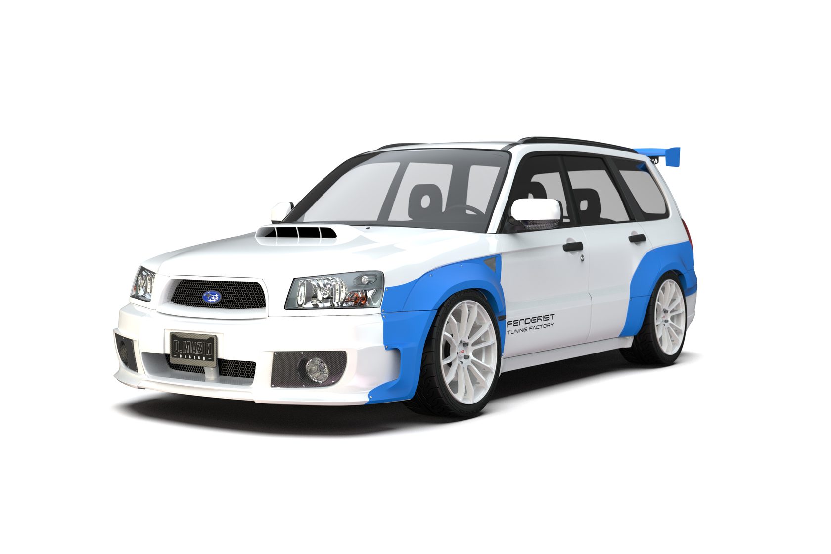 Fender Flares Set / Wide Body Kit SUBARU FORESTER Cross Sport vs stock lip SG5 02-05