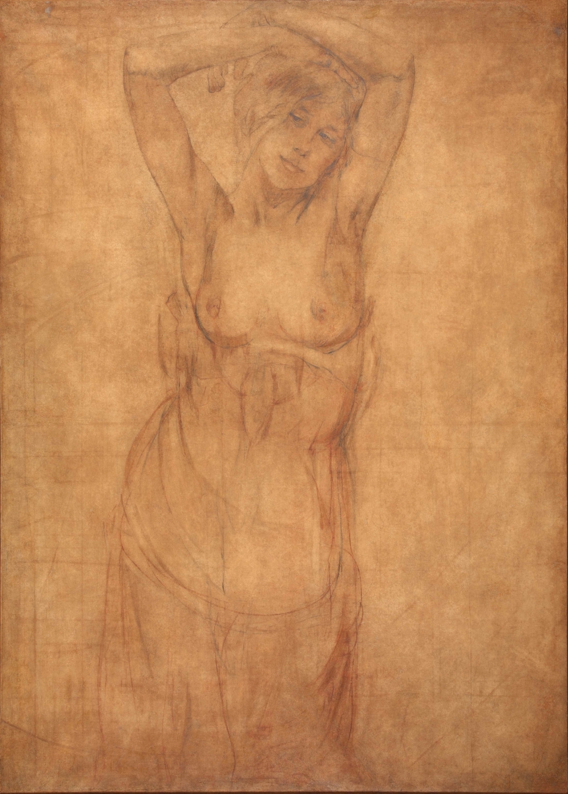 Девушка с поднятыми руками. Рисунок к картине «Купальщицы». 1909–1911