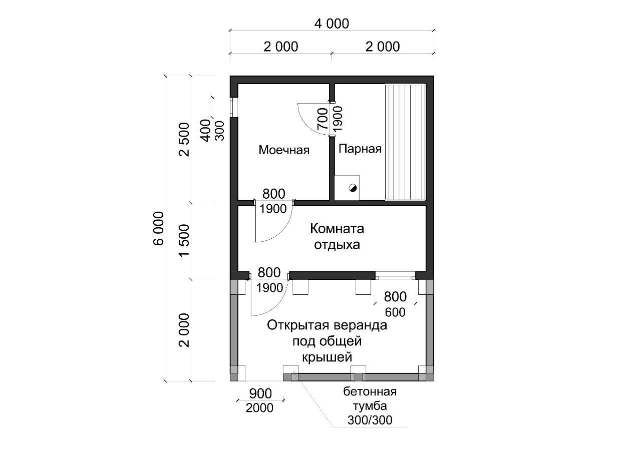 Планировка бани 6х6 мойка и парилка