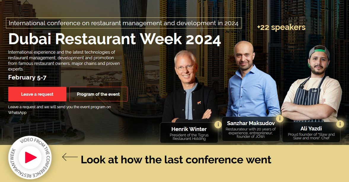 Conference Dubai Restaurantweek 2025 to sponsors and partners