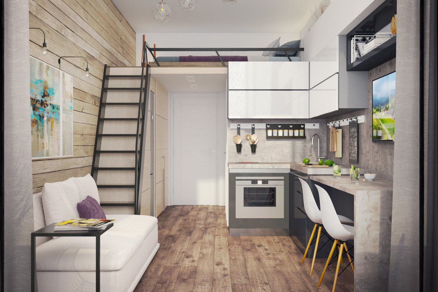 Photo by stroistyle.com / https://stroistyle.com/47932-dvukhurovnevaia-kvartira-studiia.html