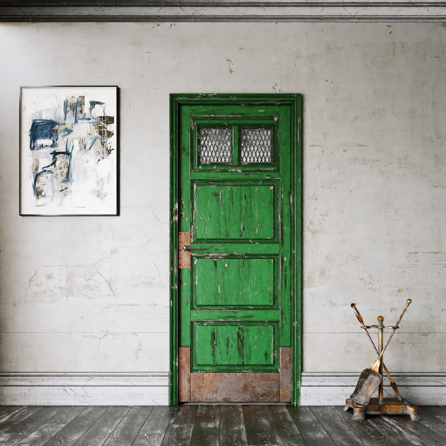 Межкомнатная лофт дверь Green Vintage Door.