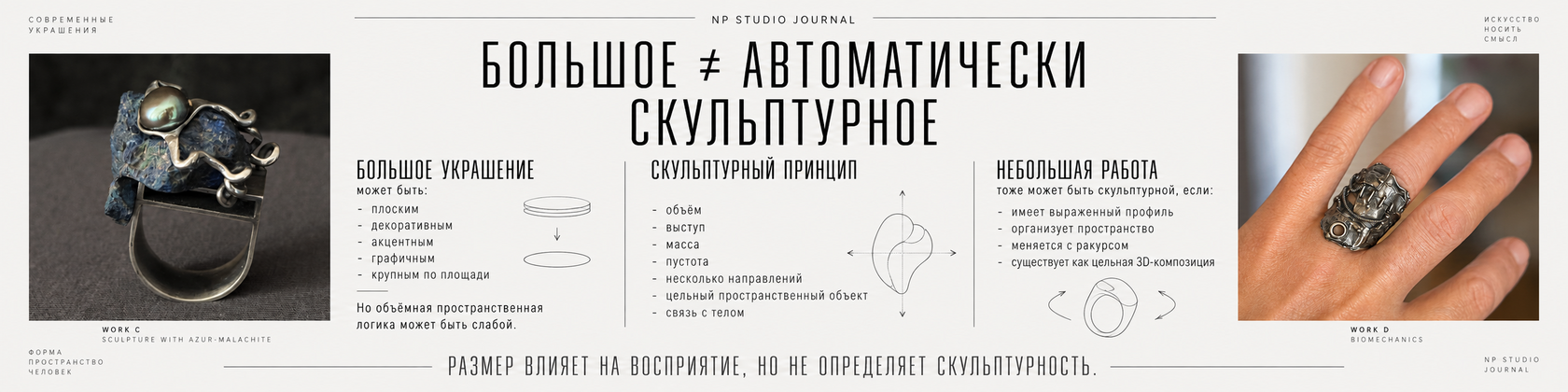 Инфографика NP Studio Journal: большое украшение не является автоматически скульптурным