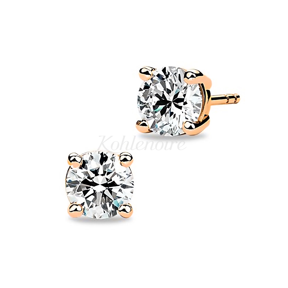 E2010 Round Studs Rose GIA - Kohlenoire Classic