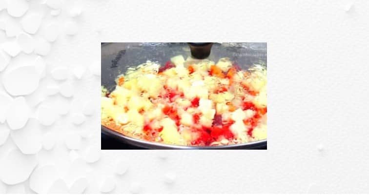 Приготовление винегрета на сковороде: шаг 5