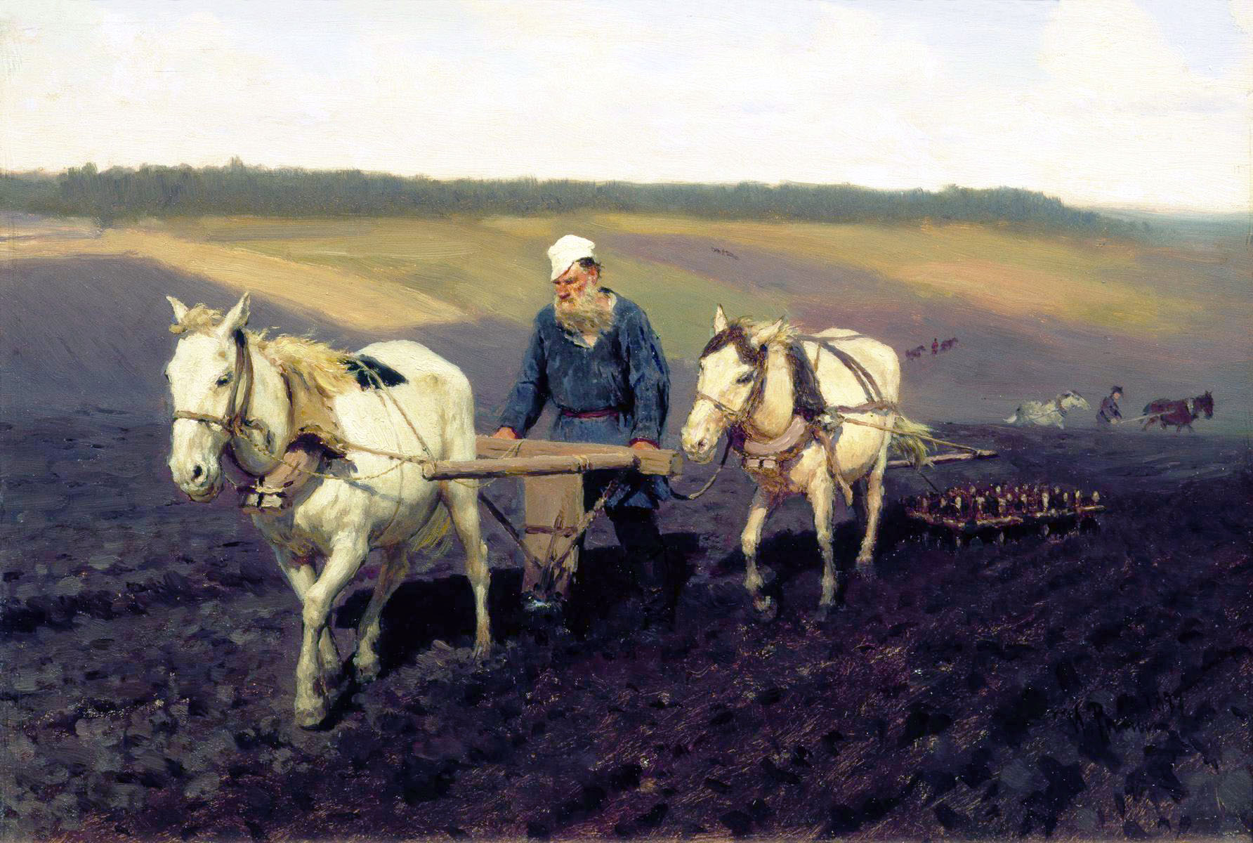 Илья Репин. «Пахарь. Лев Николаевич Толстой на пашне», 1887