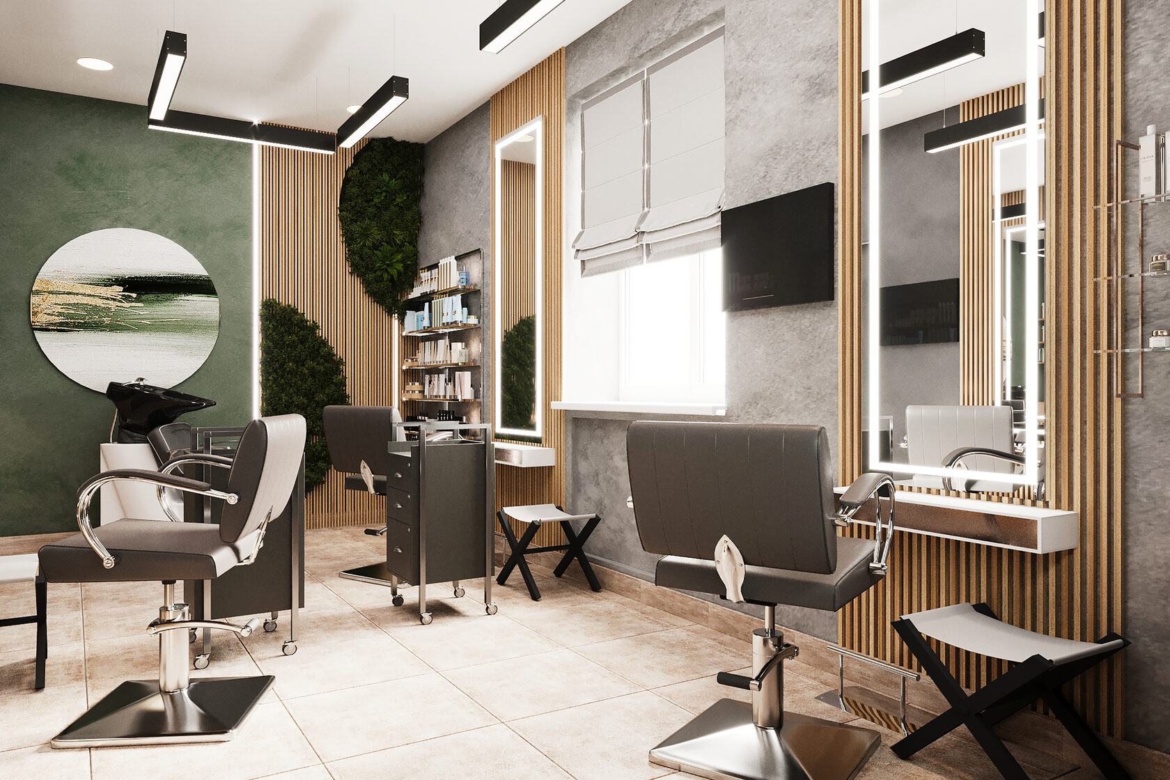 Дизайн интерьера салона красоты 2024 - 5 примеров стиля помещения, вывески и фасада [100 фото]