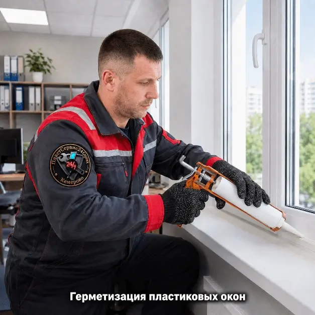 герметизация пластиковых окон, устранение продувания окна