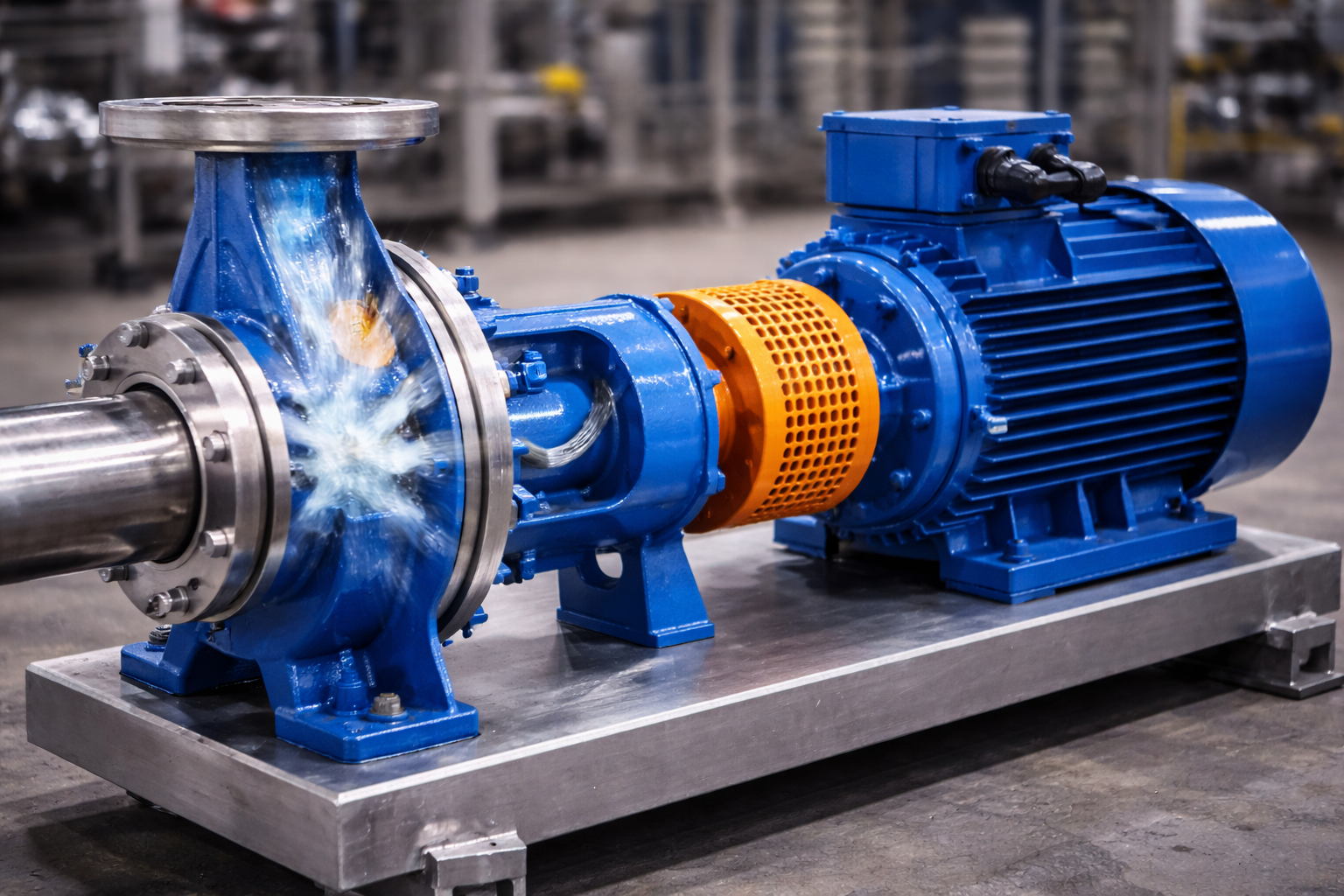 Несколько промышленных компрессорных установок с трубопроводами и ресиверами, размещённых на металлических рамах в производственном цехе.