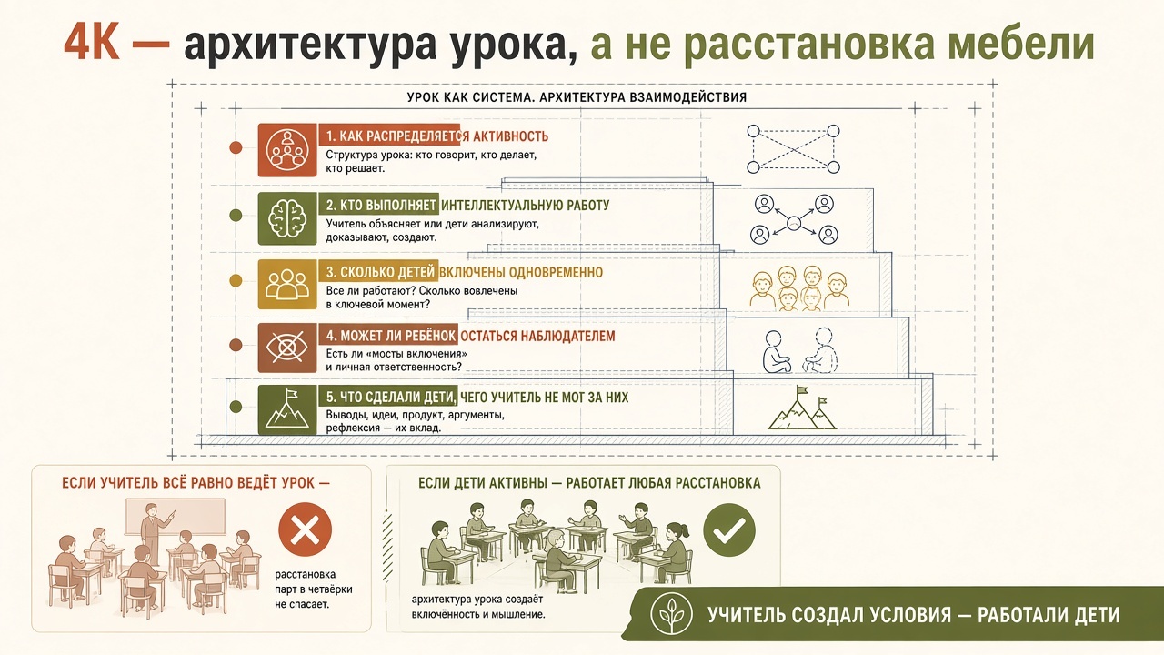 4К — архитектура урока, а не расстановка мебели