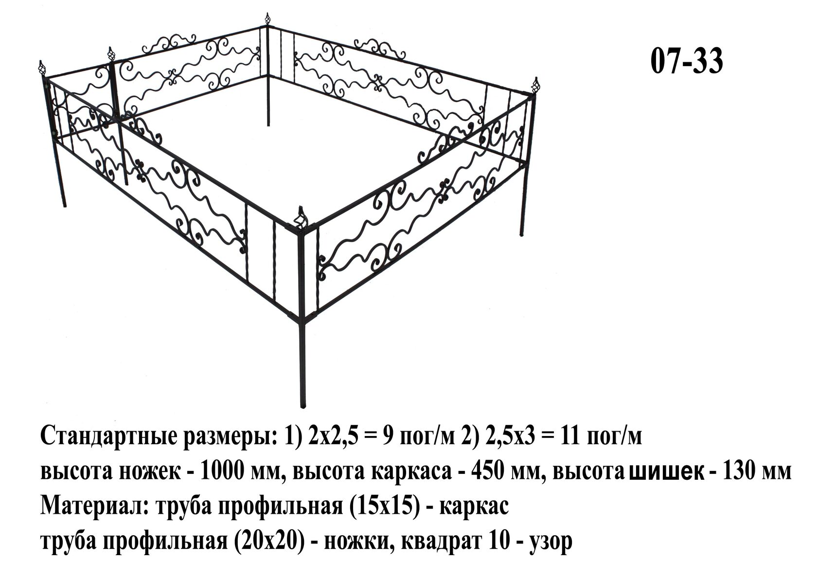 Стандартный размер оградки на кладбище