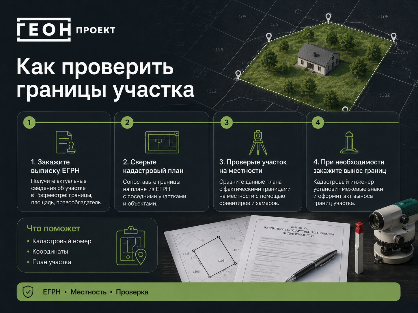 Как проверить границы земельного участка по документам и на местности