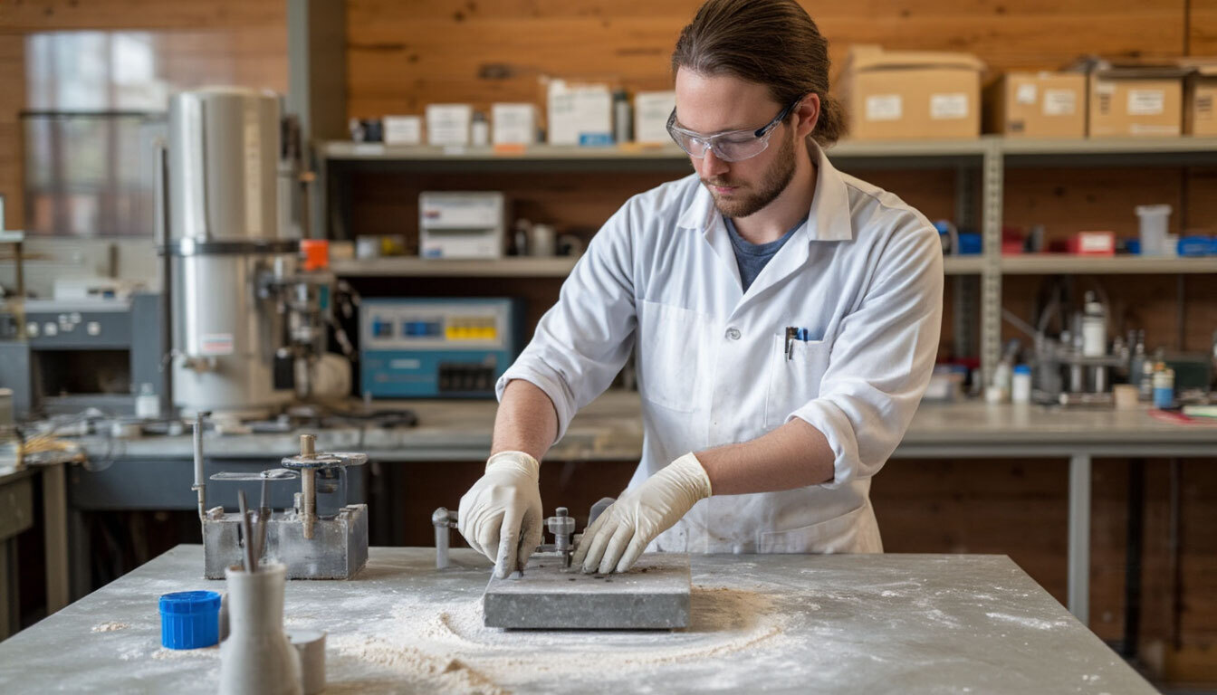 Лаборатория контроль бетона