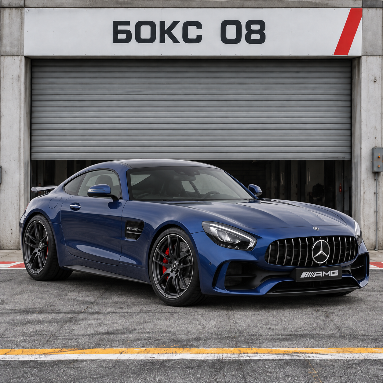 Mercedes AMG GT-S у пит-бокса