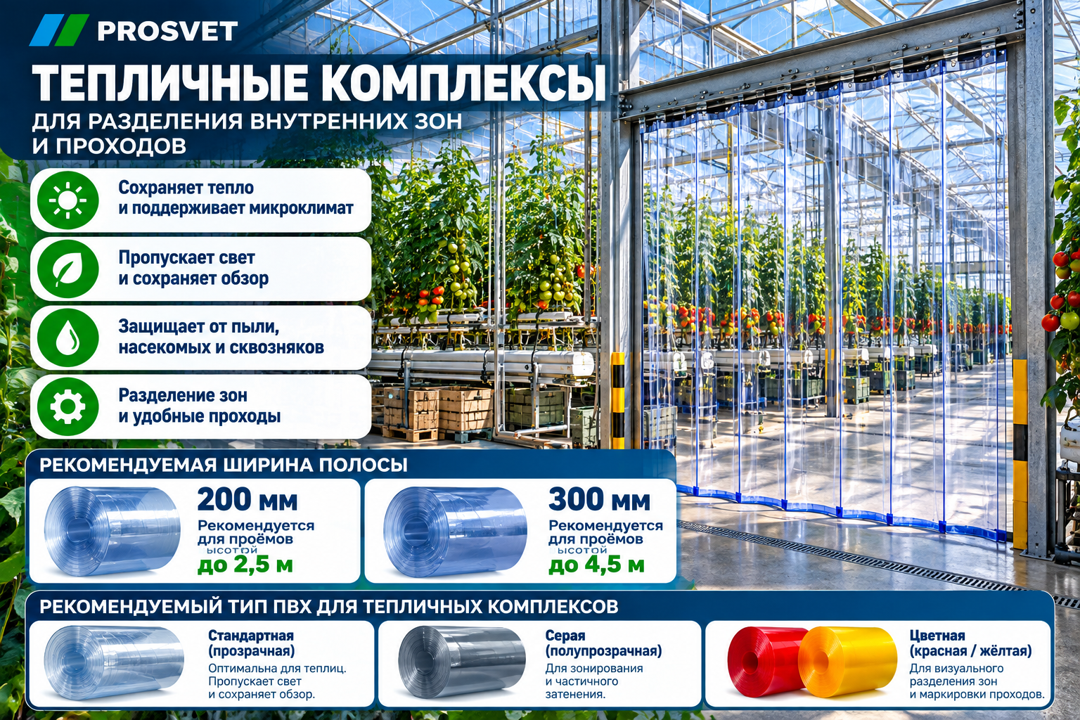 ПВХ-завесы для теплиц