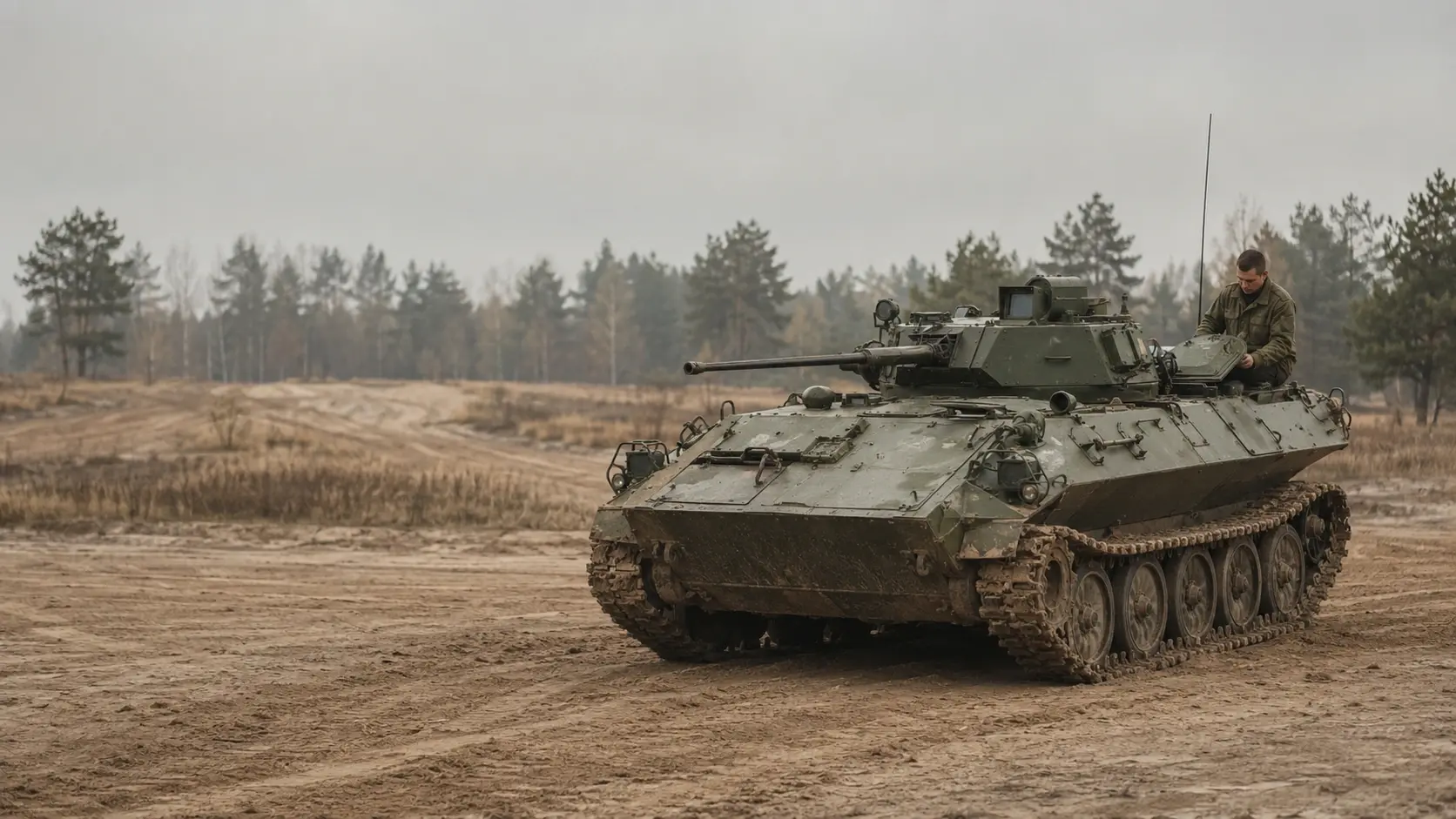 Боевая машина пехоты на учебной территории