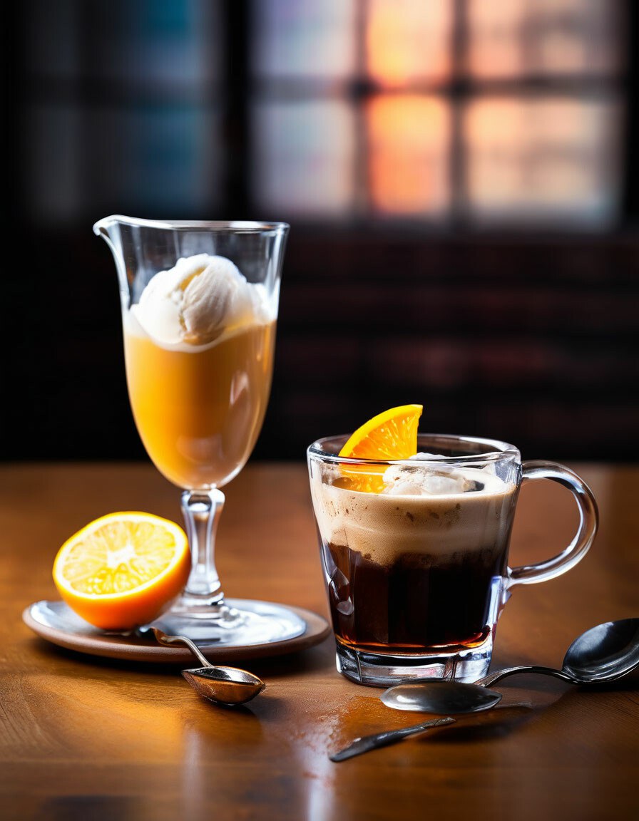 Кофе Гляссе с шариком крафтового мороженного