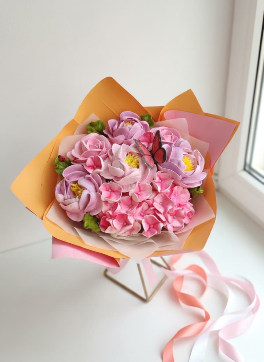 Букет из зефира в диаметре 15 см 3