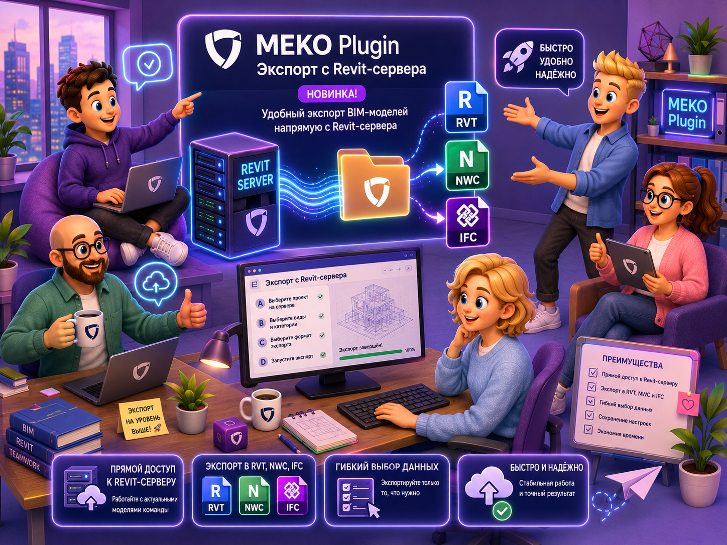 ревит плагин меко revit экспорт с сервера