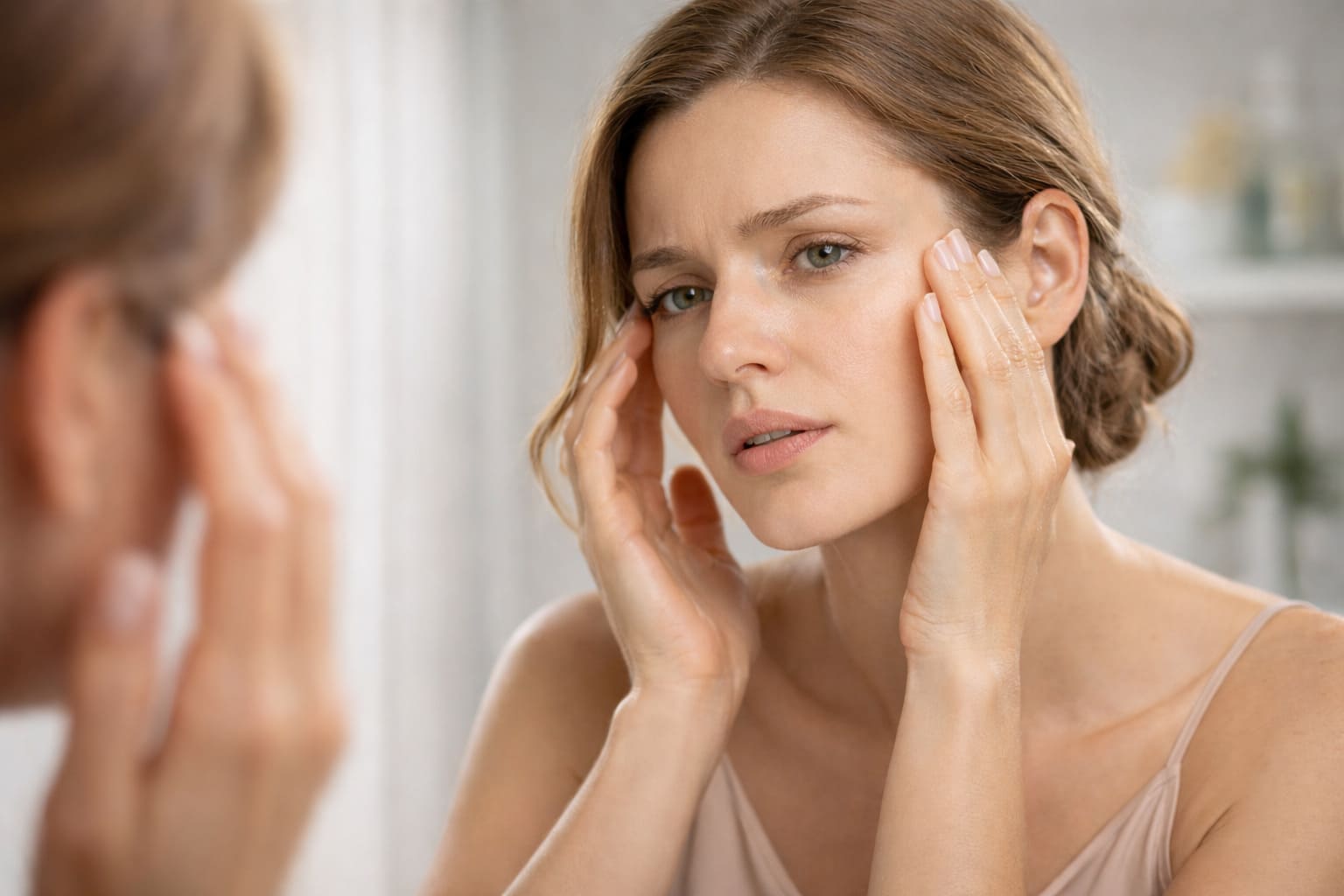 Основные первые признаки старения кожи: тусклость, потеря плотности, неровный тон