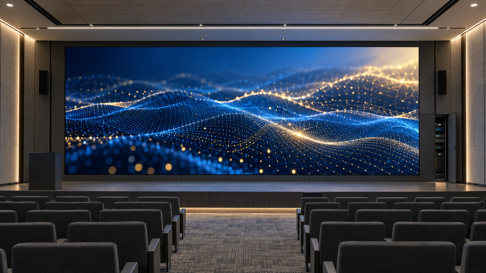 3D Рендер — интерьерная LED-видеостена