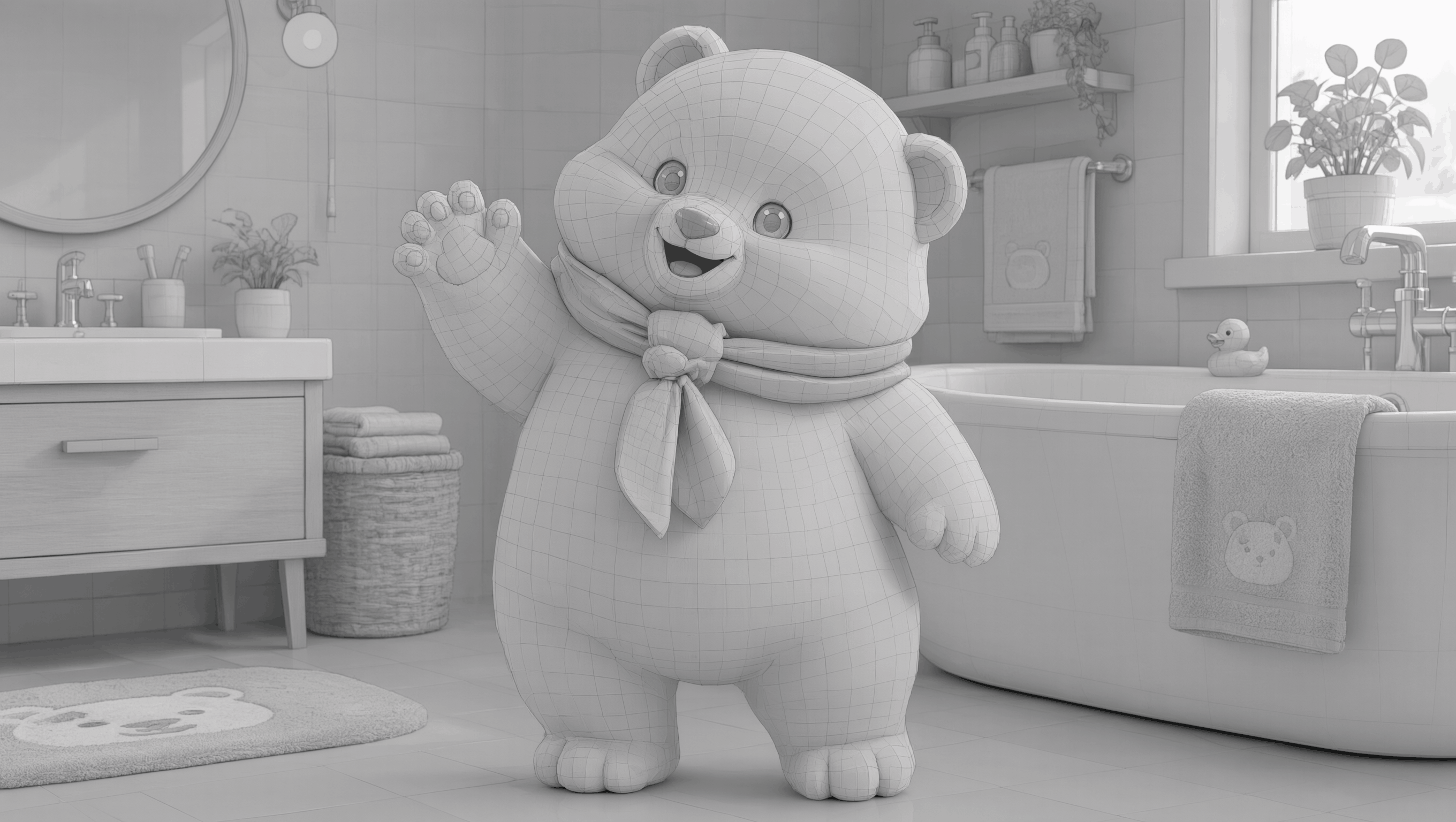 Кадр без 3D-персонажа — до интеграции анимации. Before 3D character, no CGI, no animated character