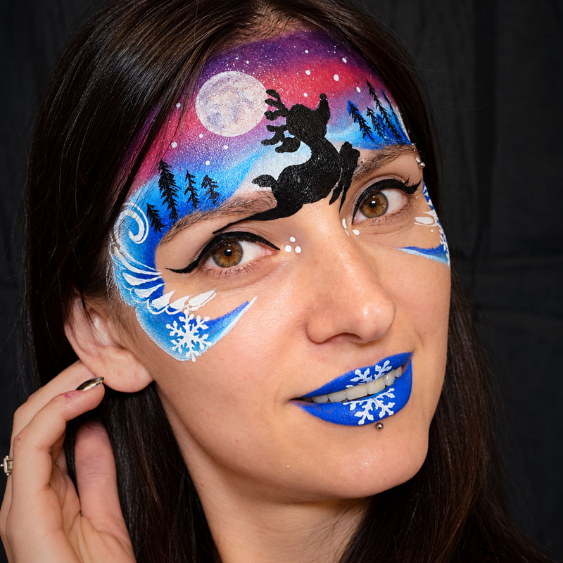 Face painting at a birthday party