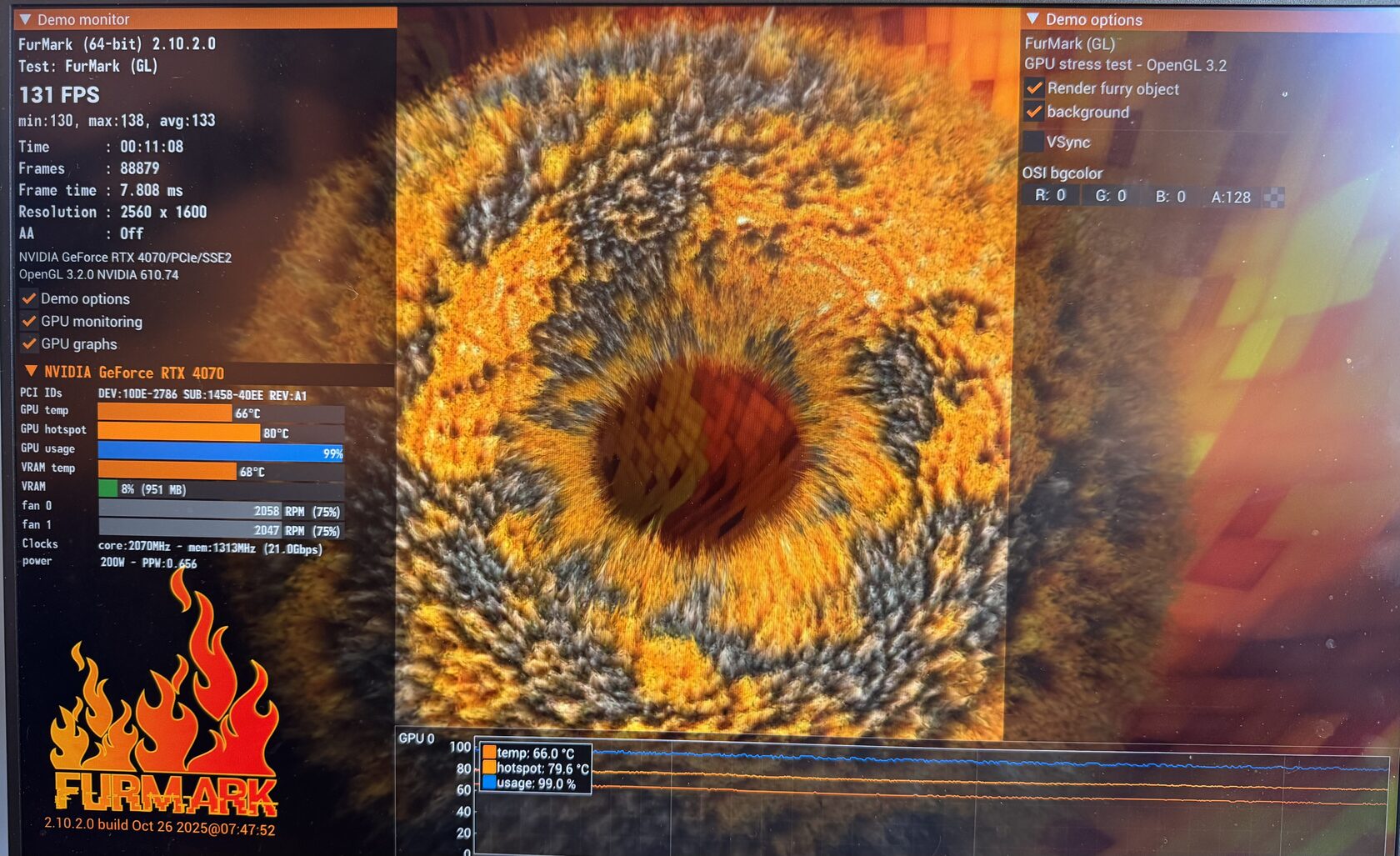 FurMark — тест RTX 4070