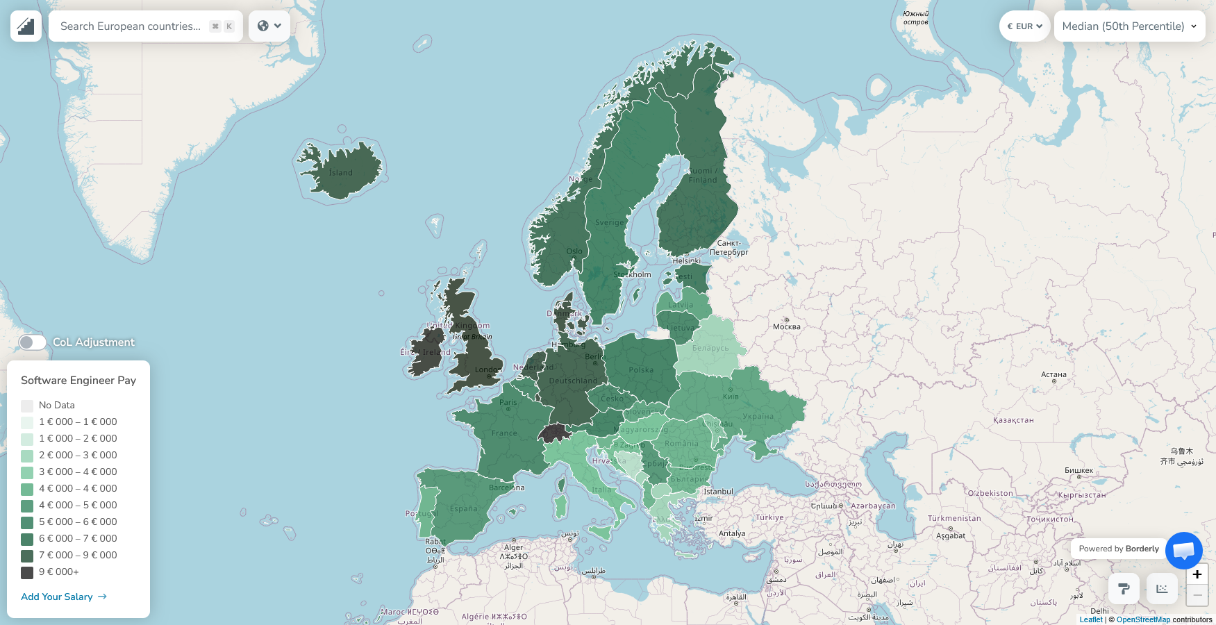 зп инженеров и программистов в европе