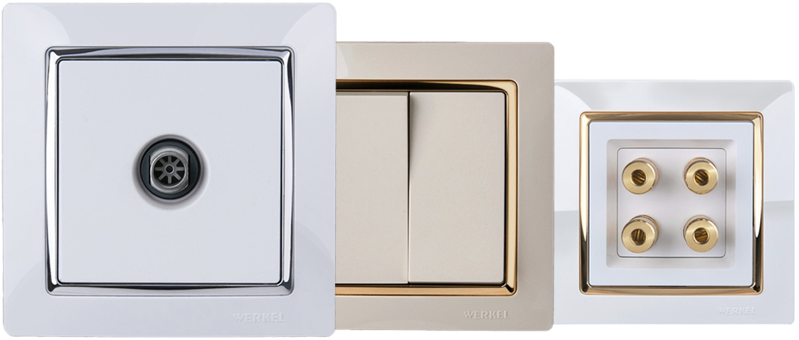 Выключатели, розетки, рамки, механизмы серии Fiore