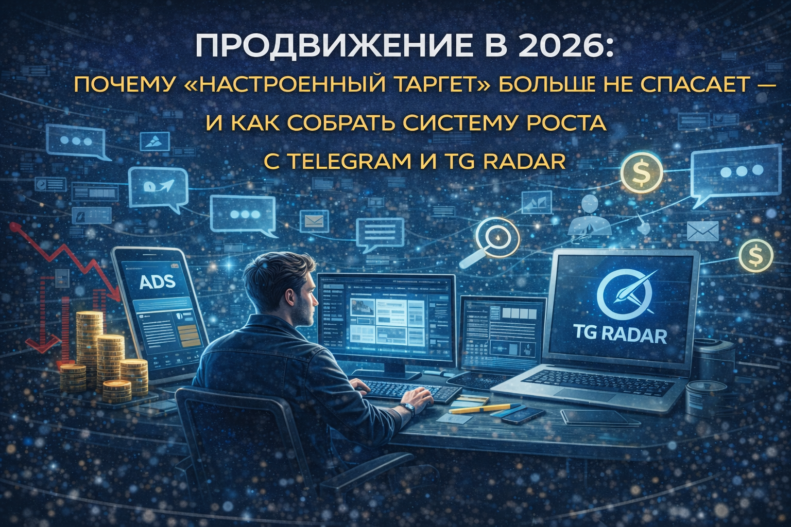ПРОДВИЖЕНИЕ В 2026: ПОЧЕМУ «НАСТРОЕННЫЙ ТАРГЕТ» БОЛЬШЕ НЕ СПАСАЕТ — И КАК СОБРАТЬ СИСТЕМУ РОСТА С TELEGRAM И TG RADAR