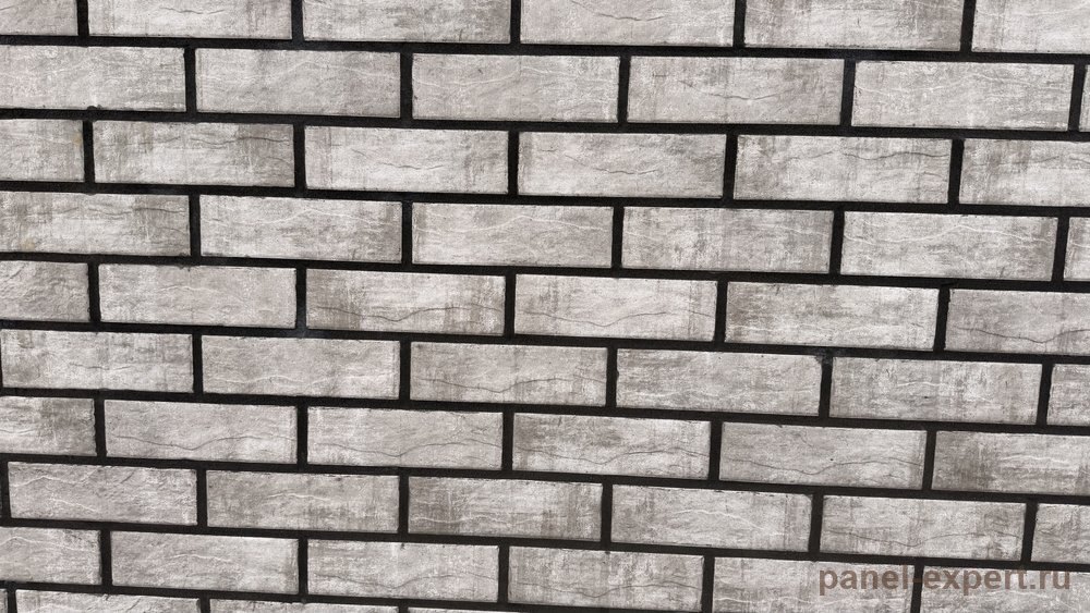 Клинкер Brick Wall серый 250×75 крупным планом