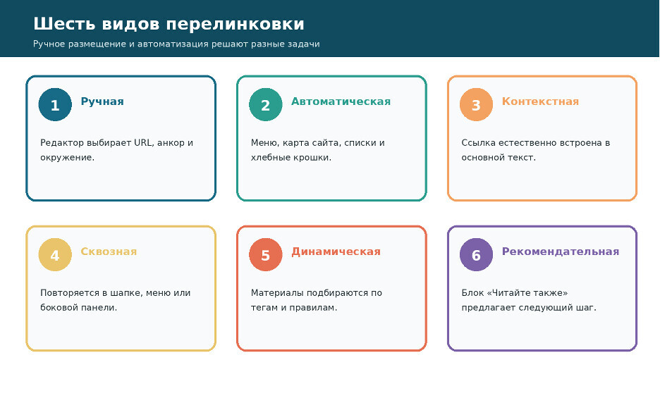 Основные виды внутренней перелинковки