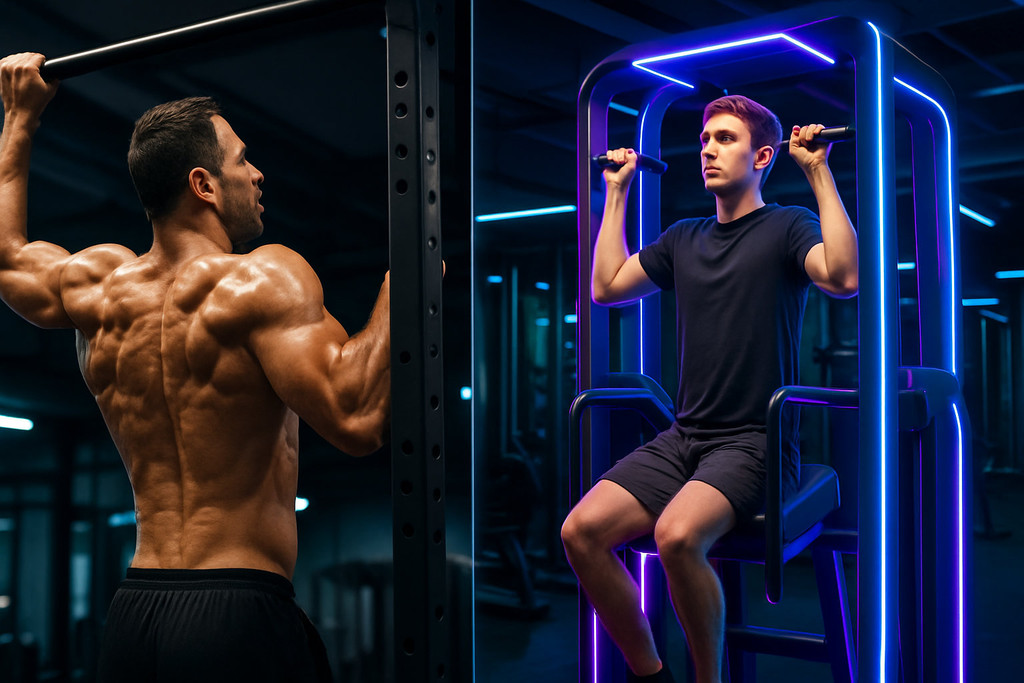 Основные типы тренажеров для подтягиваний: турник, перекладина, гравитрон и блочные системы