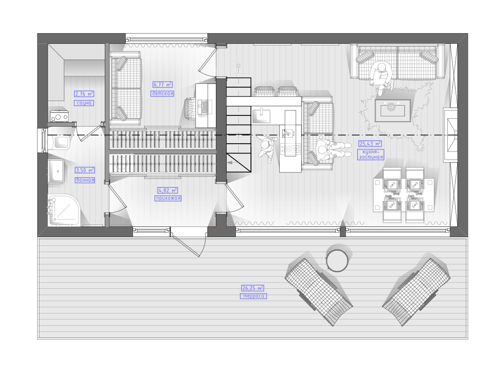 Проекты каркасных домов More House до 100 кв. м