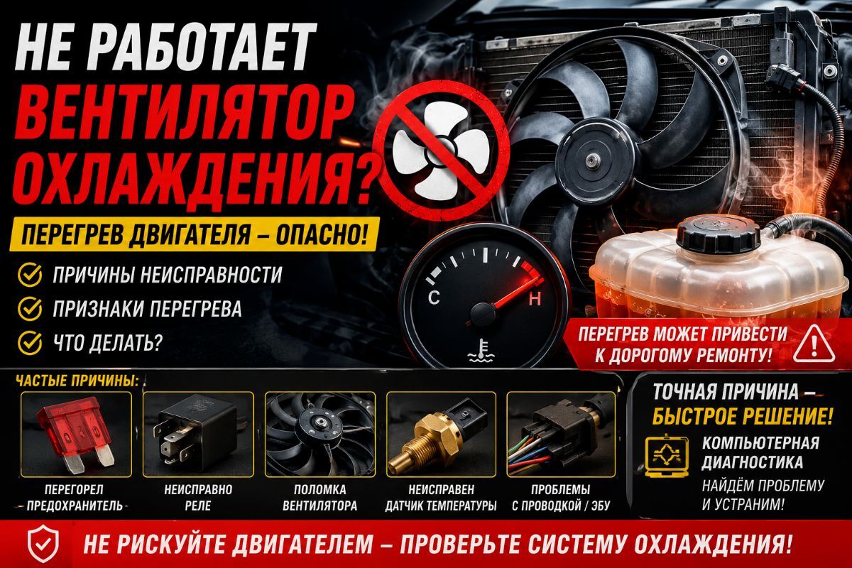 Не работает вентилятор охлаждения — причины и чем опасен перегрев двигателя