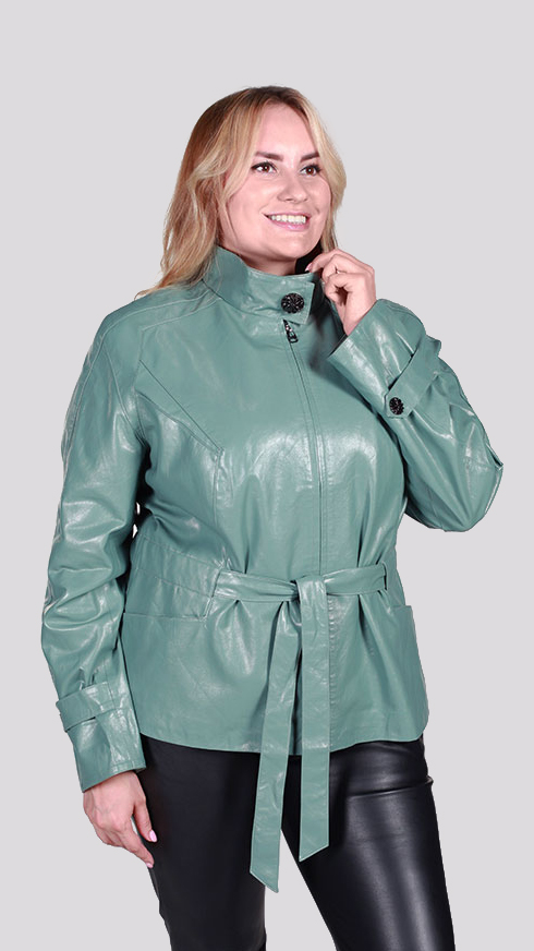 Кожаная куртка с поясом - LAPIN LAMPO