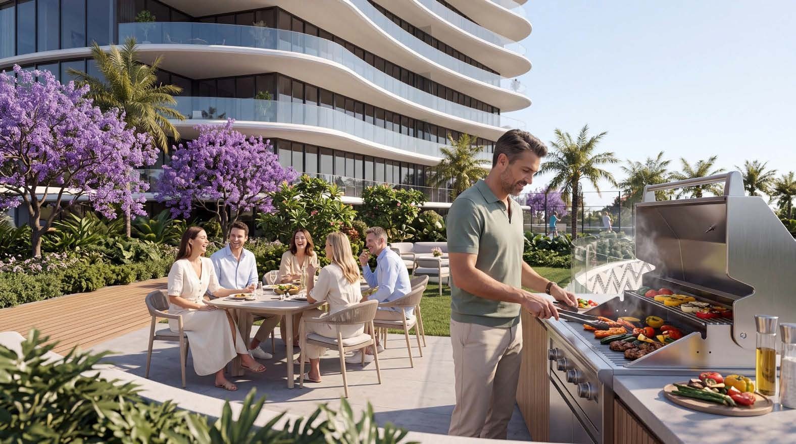 BBQ area on the amenity deck