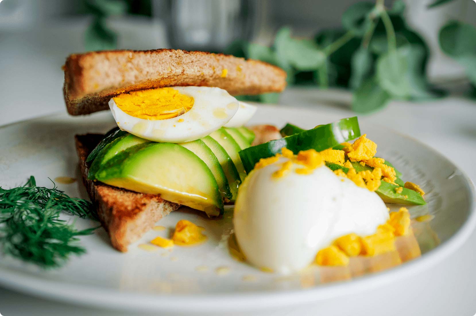 Avocado and egg wholemeal toast